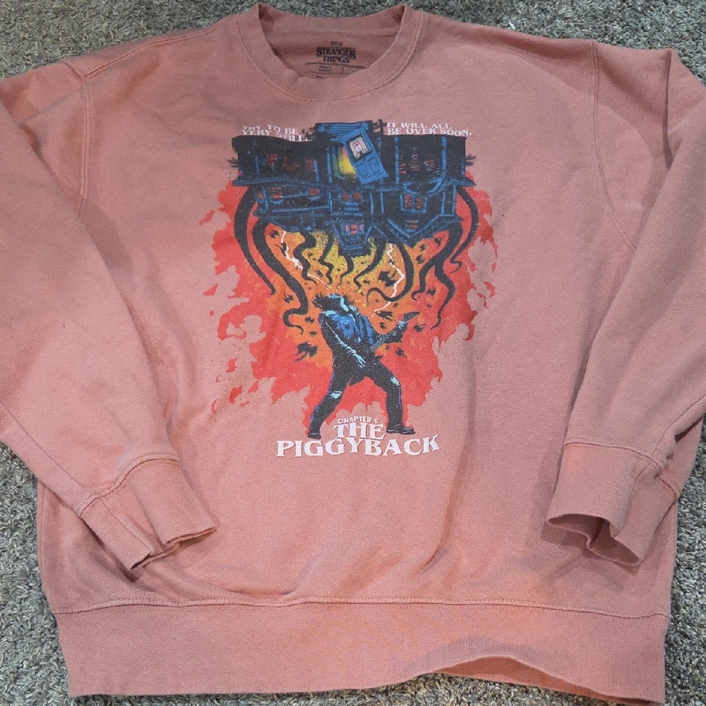 Netflix Stranger Thinbs Limited Edition Crewneck -Eddie Munson- Vecna Piggybac